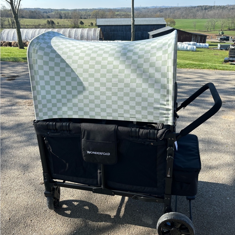 Sage green checkered wonderfold w4 canopy custom made